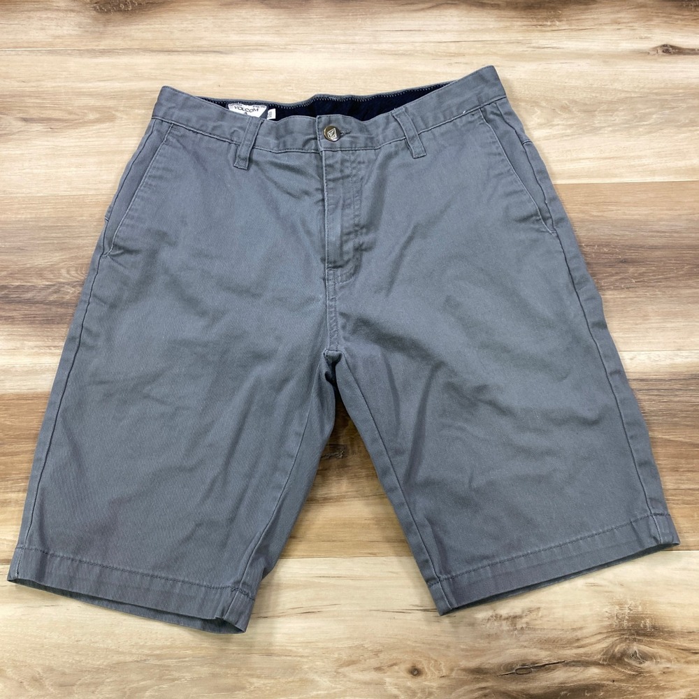 Volcom Chino Shorts Mens 28 Streetwear Cotton Blend Modern Fit Gray Casual Skate